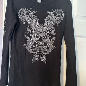 Harley-Davidson Black and Silver Long Sleeve Tee